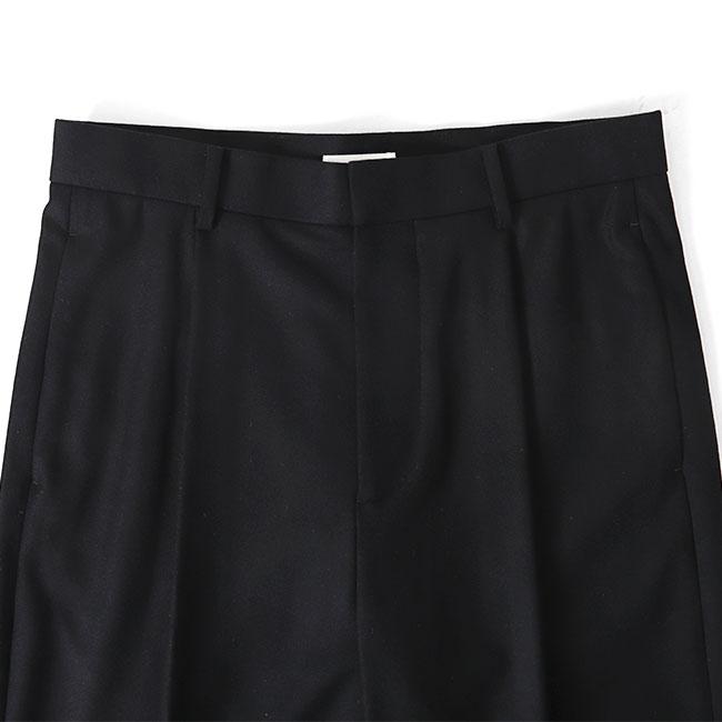 ATON エイトン メリノウール フランネル ワイド テーパード スラックス