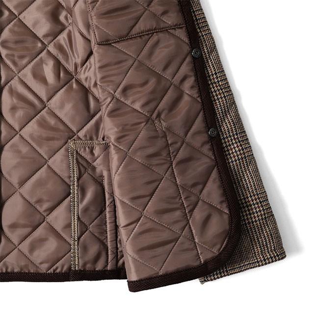 LAVENHAM キルティングジレ サイズ38 ブラウン 茶色 LAVENHAM（ラベンハム） CRAYDON クレイドン グレンチェック ショート