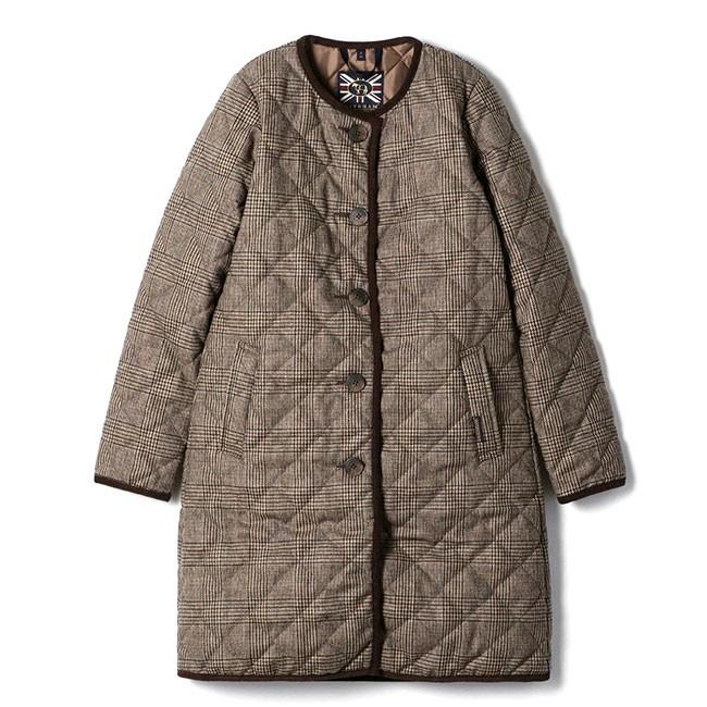 LAVENHAM ラベンハム ラウンド グレンチェック キルティングウール 