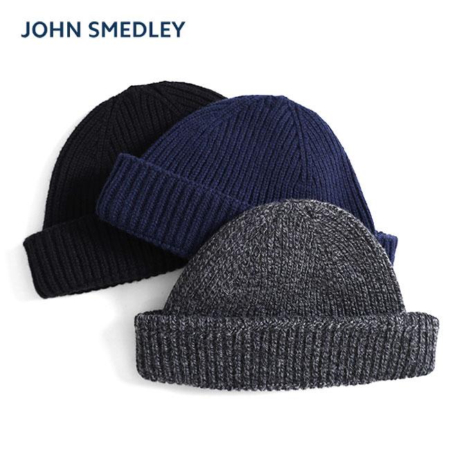 JOHN SMEDLEY メリノウール ニット帽 黒 JOHN SMEDLEY メリノウール ニット帽 黒