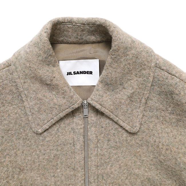 [TIME SALE] JIL SANDER ジルサンダー フェルトウール ジップジャケット J22DL0315 J20321 ベージュ シャツジャケット メンズの画像