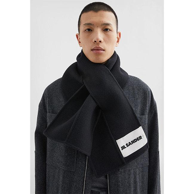 [SALE] JIL SANDER+ ジルサンダープラス ロゴ入り ダブルフェルトウール スカーフ J47TE0116 J40020 マフラー メンズ レディースの画像