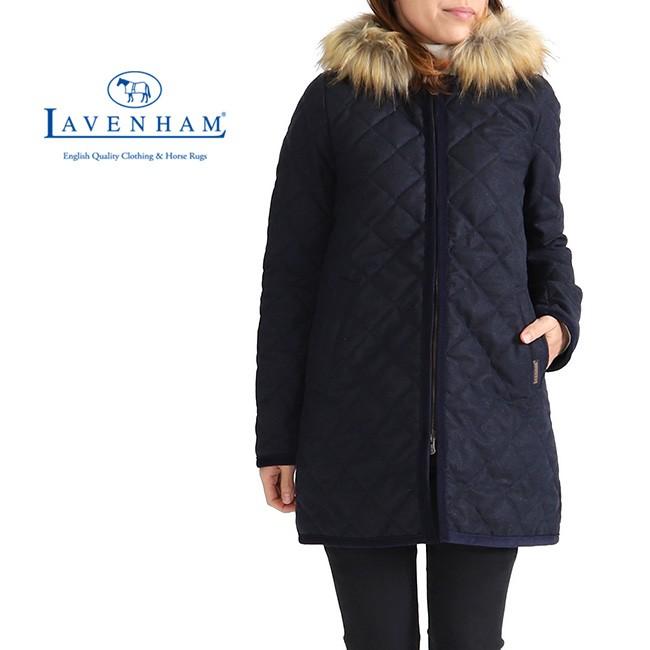 LAVENHAM ラベンハム SYLEHAM サイルハム ファー付き フランネル キルティングコート ウール レディース｜golden-state