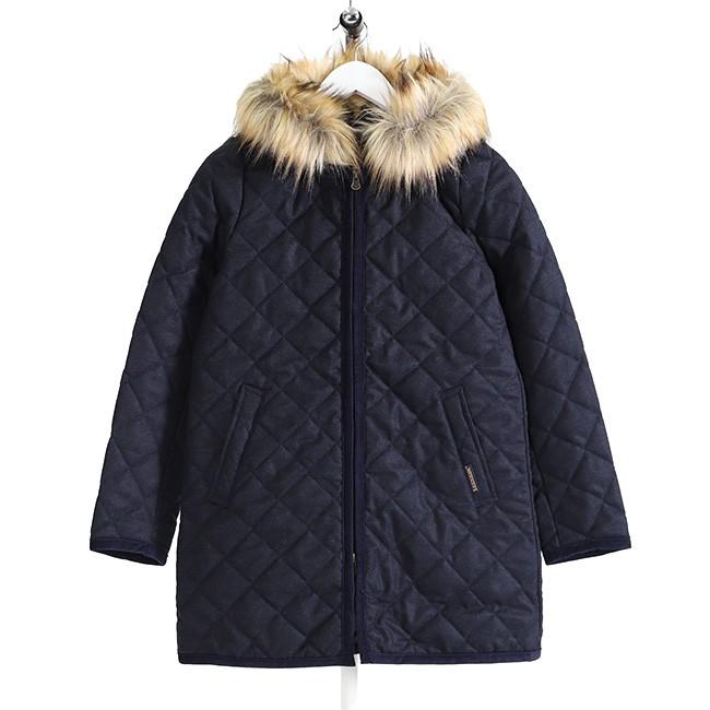 ラベンハム サイルハム　ファー付　フランネル　キルティング　ウールコート LAVENHAM ラベンハム WOOL BRUNDON ブランドン ウール