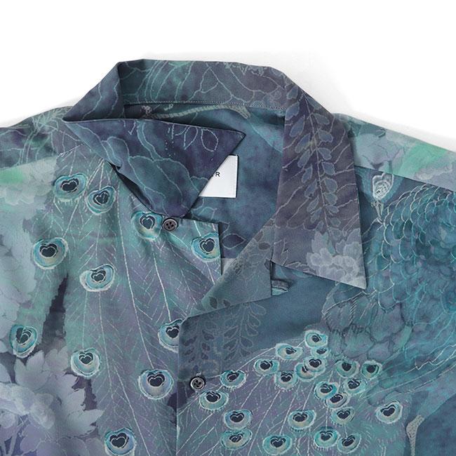 RAINMAKER レインメーカー 孔雀柄 オープンカラーシャツ RM231
