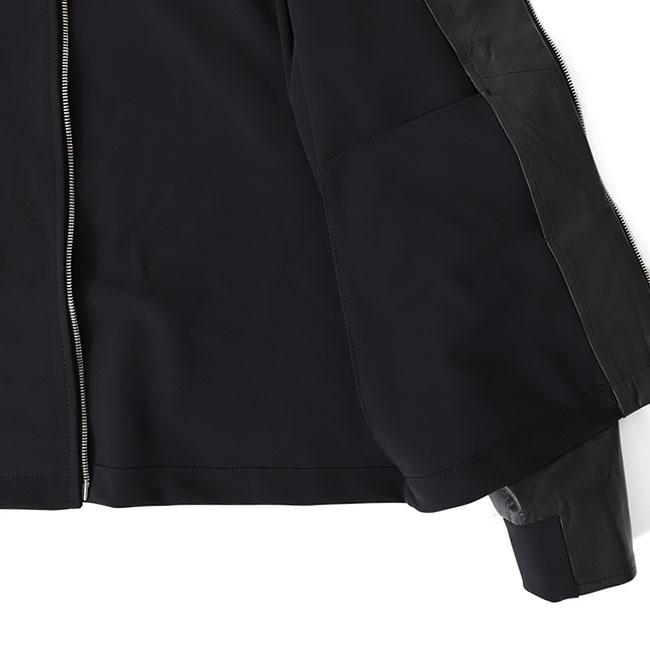 EMMETI エンメティ SANDRO サンドロ ナッパレザー × ジャージージャケット 黒 メンズの画像