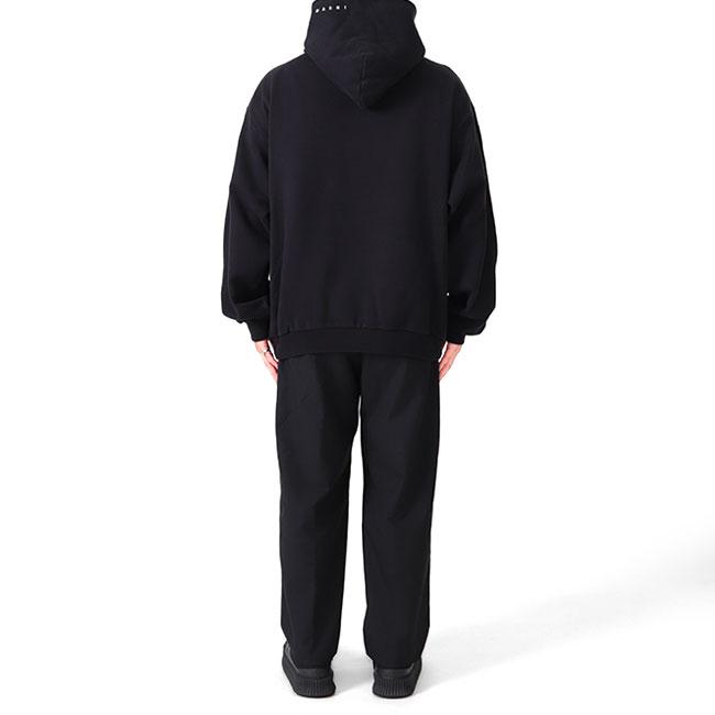 MARNI マルニ メッセージロゴ プルオーバー スウェットパーカー FUMU0067 PEUSCV83 黒 メンズの画像