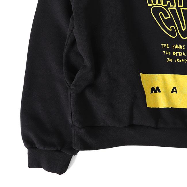 MARNI マルニ メッセージロゴ プルオーバー スウェットパーカー FUMU0067 PEUSCV83 黒 メンズの画像