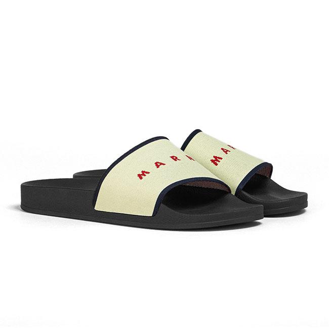 TIME SALE] MARNI マルニ ジャガードロゴ ラバースライドサンダル 