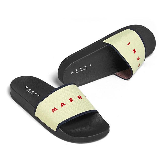 TIME SALE] MARNI マルニ ジャガードロゴ ラバースライドサンダル