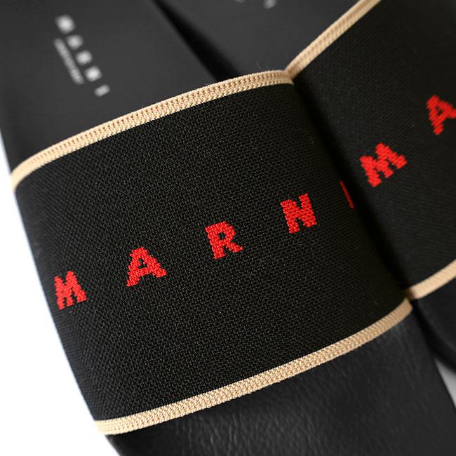 MARNI マルニ ジャガードロゴ ラバースライドサンダル SAMR003202 P4547 黒 メンズ レディースの画像