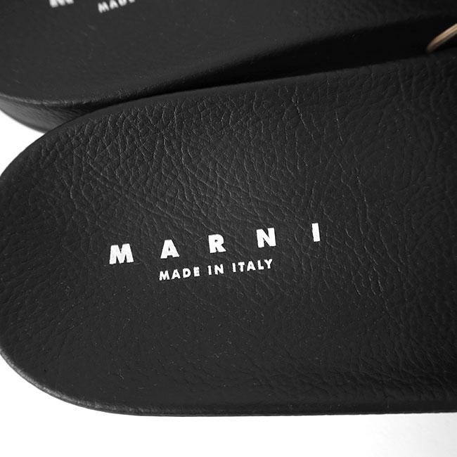 MARNI マルニ ジャガードロゴ ラバースライドサンダル SAMR003202 P4547 黒 メンズ レディースの画像