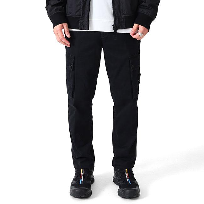 STONE ISLAND ストーンアイランド スリムフィットカーゴパンツ K2S153100034 ブラック メンズの画像