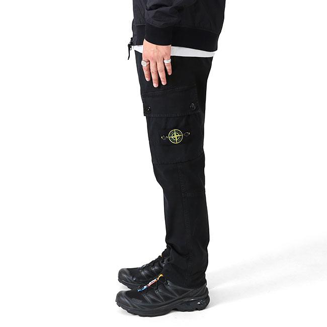 STONE ISLAND ストーンアイランド スリムフィットカーゴパンツ K2S153100034 ブラック メンズの画像