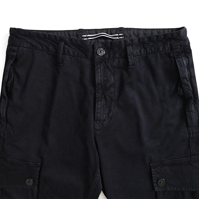 STONE ISLAND ストーンアイランド スリムフィットカーゴパンツ K2S153100034 ブラック メンズの画像