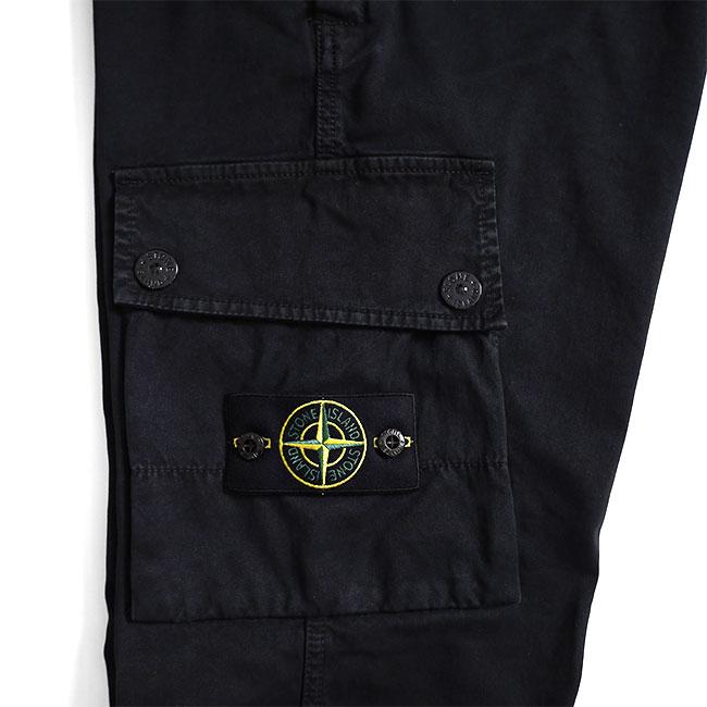 STONE ISLAND ストーンアイランド スリムフィットカーゴパンツ K2S153100034 ブラック メンズの画像