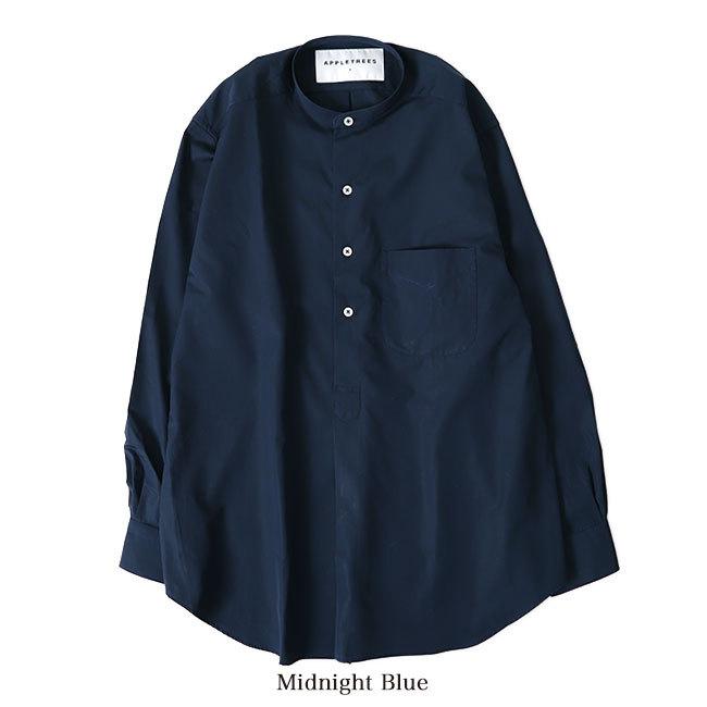 APPLE TREES アップルツリーズ ノーカラー トラベラーシャツ 436-0210058 バンドカラー 長袖シャツ メンズ レディースの画像