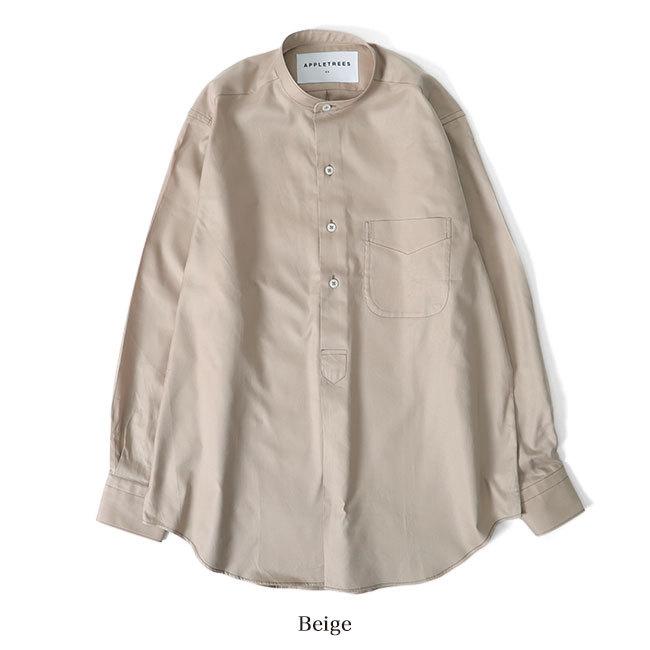 APPLE TREES アップルツリーズ ノーカラー トラベラーシャツ 436-0210058 バンドカラー 長袖シャツ メンズ レディースの画像