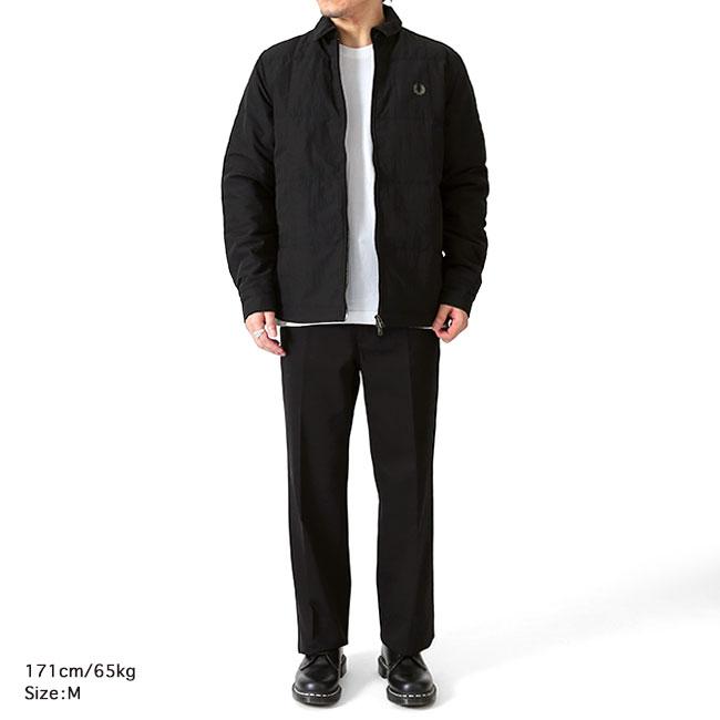 FRED PERRY フレッドペリー キルト シャツジャケット M6642 黒