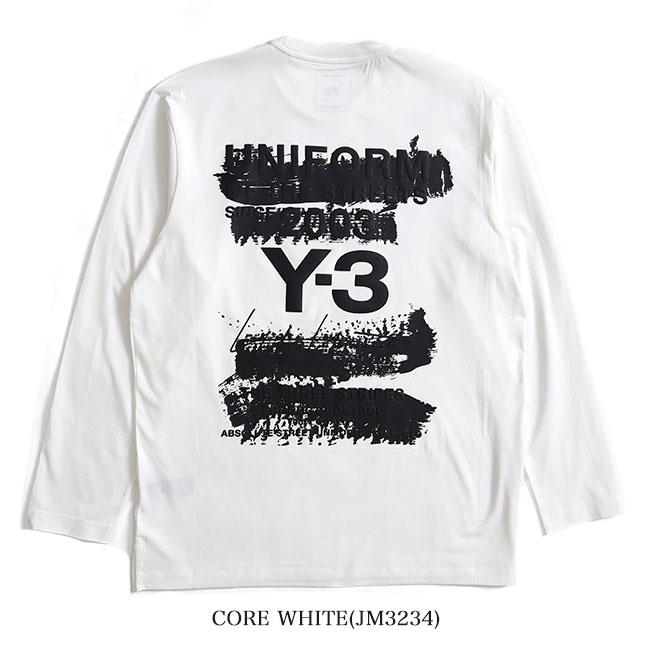 Y-3 ワイスリー グラフィック ロンT JN4880 JM3234 黒 白 長袖Tシャツ