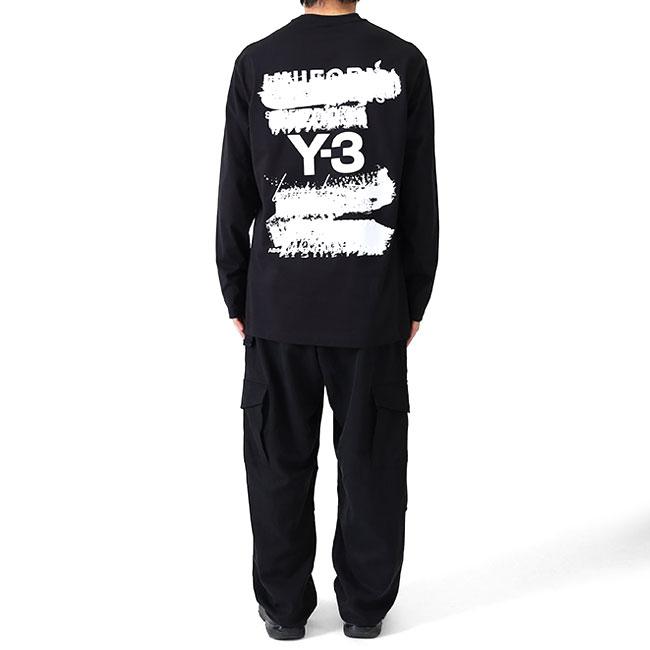 Y-3 ワイスリー グラフィック ロンT JN4880 JM3234 黒 白 長袖Tシャツ