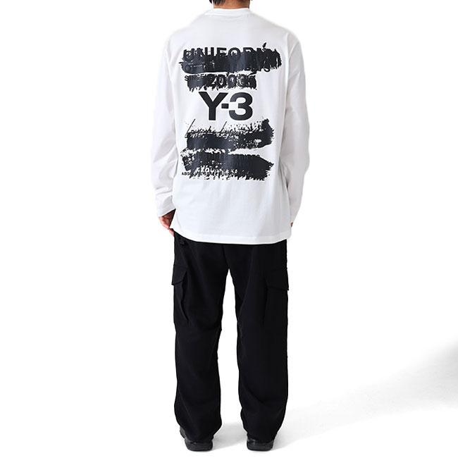 Y-3 ワイスリー グラフィック ロンT JN4880 JM3234 黒 白 長袖Tシャツ