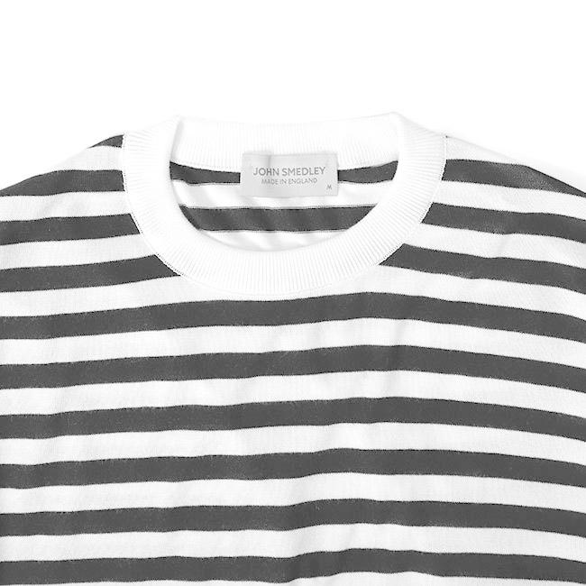 JOHN SMEDLEY ジョンスメドレー 30G ボーダー クルーネック ニットT 