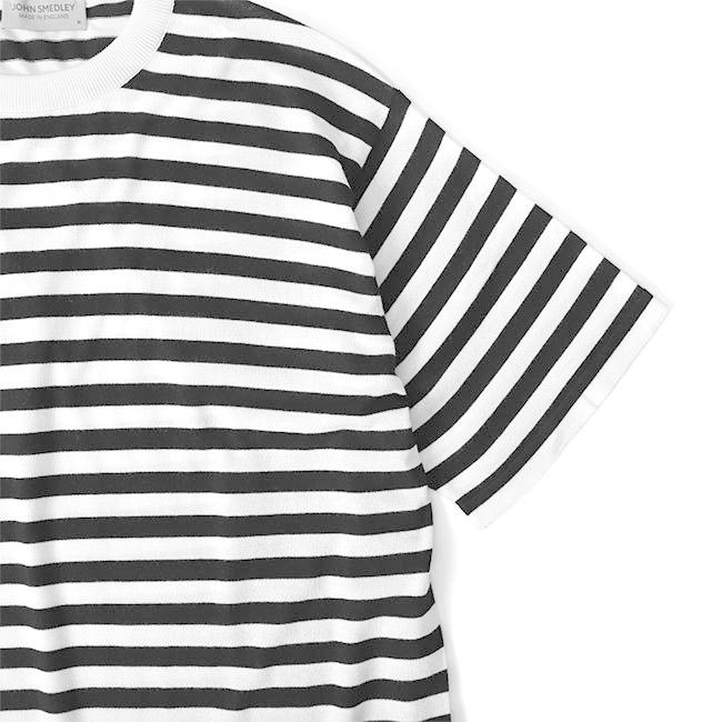 JOHN SMEDLEY ジョンスメドレー 30G ボーダー クルーネック ニットT 
