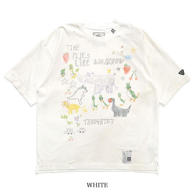 mihara yasuhiro Kids Sticker ダメージ Tシャツ Maison MIHARA YASUHIRO メゾンミハラヤスヒロ Kids Doodle Printed T