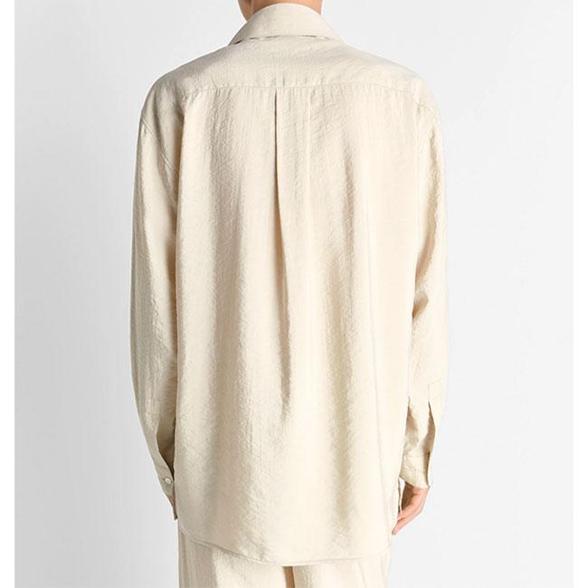 LEMAIRE ルメール ドライシルク オープンカラーシャツ SH1233 LF1308 ベージュ 長袖シャツ メンズの画像