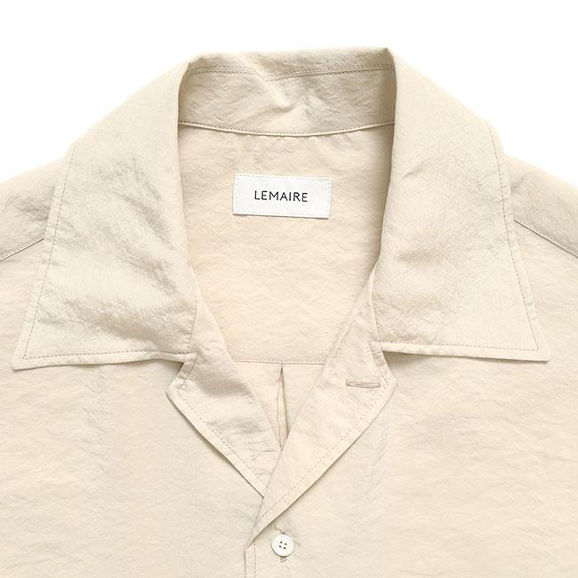LEMAIRE ルメール ドライシルク オープンカラーシャツ SH1233 LF1308 ベージュ 長袖シャツ メンズの画像