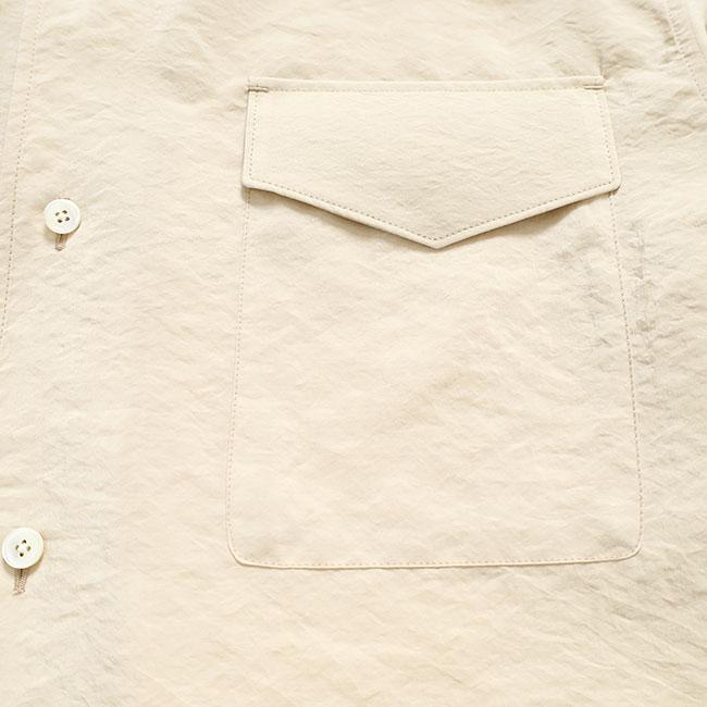 LEMAIRE ルメール ドライシルク オープンカラーシャツ SH1233 LF1308 ベージュ 長袖シャツ メンズの画像