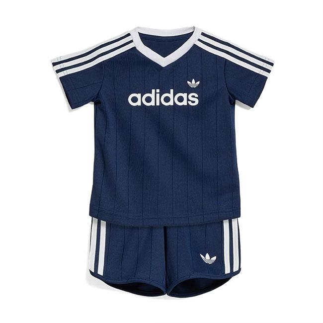 adidas サッカーウェア 黒・青 ストライプ　上下 adidas originals アディダス オリジナルス ピンストライプ