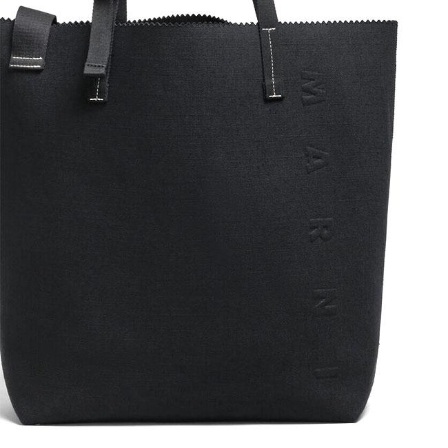 MARNI マルニ コットンリネンキャンバス ロゴ トートバッグ SHMQ0084A0