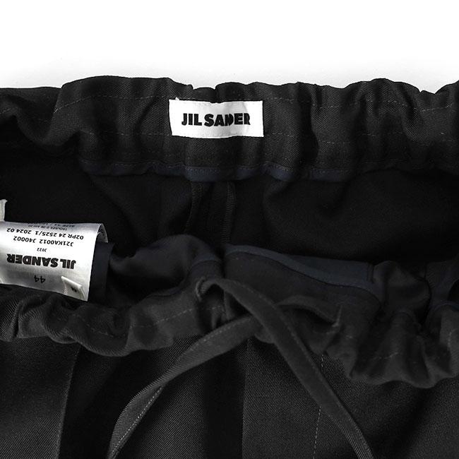 JIL SANDER ジルサンダー ウールギャバジン リラックス テーパードパンツ J21KA0012 J40002 黒 イージー スラックス メンズの画像
