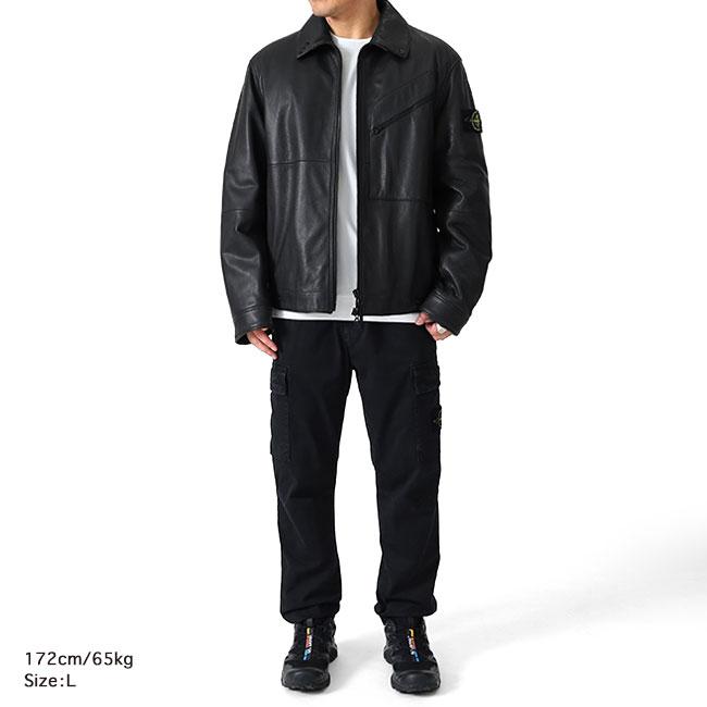 STONE ISLAND ストーンアイランド マット グレインレザージャケット