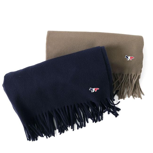 Maison Kitsune メゾンキツネ フォックスパッチ 大判ストール マフラー