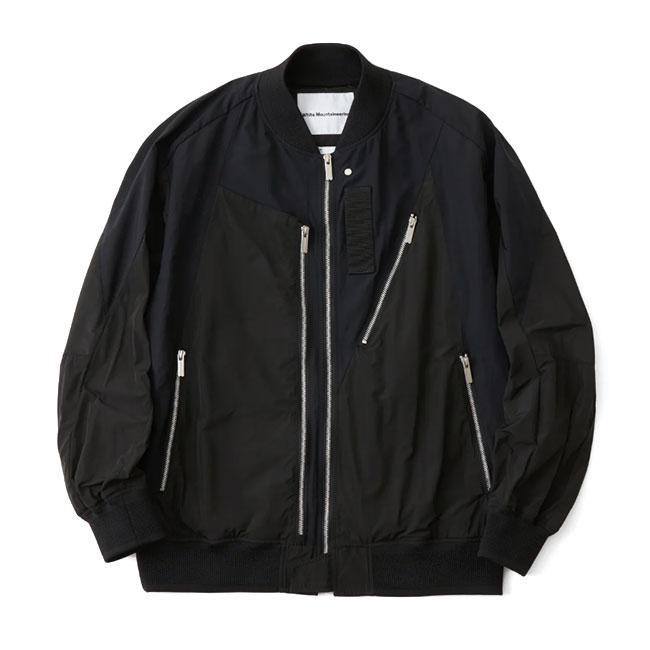 [SALE] White Mountaineering ホワイトマウンテニアリング MA-1 アシンメトリー フライトジャケット WM2571201 黒 ブラック メンズの画像