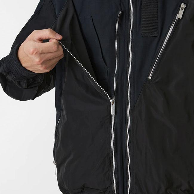 [SALE] White Mountaineering ホワイトマウンテニアリング MA-1 アシンメトリー フライトジャケット WM2571201 黒 ブラック メンズの画像
