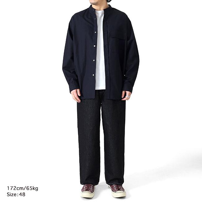 Still By Hand スティルバイハンド バンドカラー ストライプシャツ