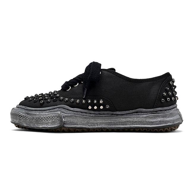 Maison MIHARA YASUHIRO メゾンミハラヤスヒロ BAKER ベイカー スタッズ キャンバス スニーカー A15FW733 黒 ブラック メンズ レディースの画像