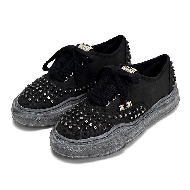 Maison MIHARA YASUHIRO メゾンミハラヤスヒロ BAKER ベイカー スタッズ キャンバス スニーカー A15FW733 黒 ブラック メンズ レディースの画像