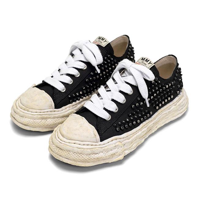 Maison MIHARA YASUHIRO メゾンミハラヤスヒロ PETERSON 23 ピーターソン スタッズ キャンバス スニーカー A15FW721 黒 ブラック メンズ レディースの画像