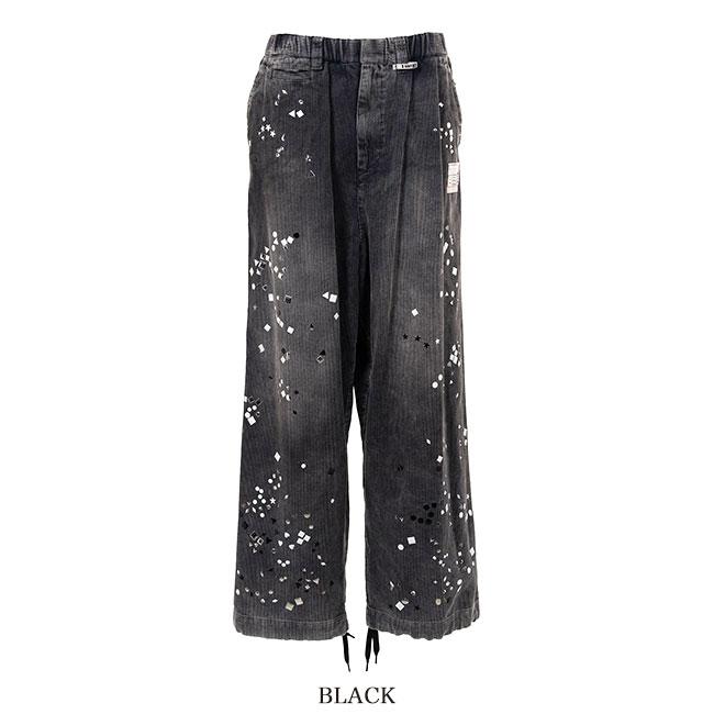 Maison MIHARA YASUHIRO メゾンミハラヤスヒロ エンベリッシュド コーデュロイ ワイドパンツ A15PT034 ラインストーン メンズの画像