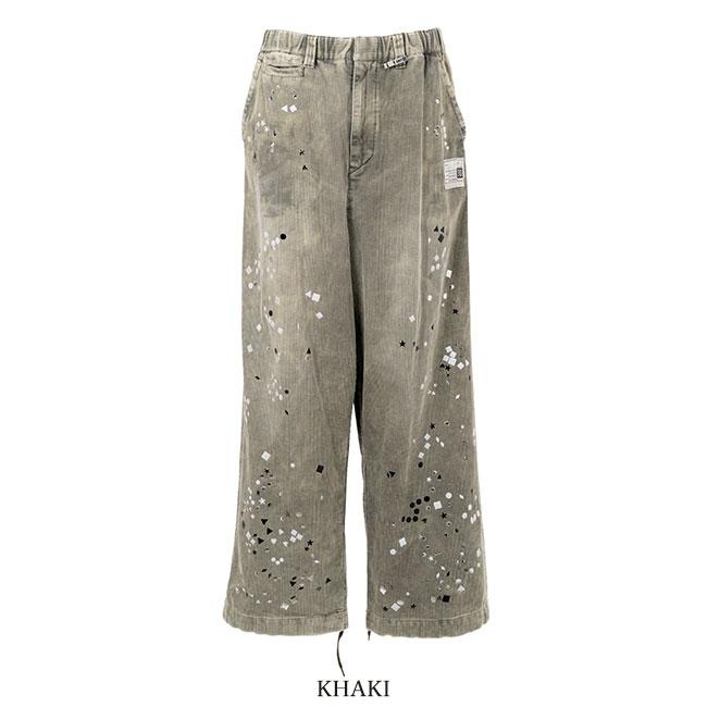 Maison MIHARA YASUHIRO メゾンミハラヤスヒロ エンベリッシュド コーデュロイ ワイドパンツ A15PT034 ラインストーン メンズの画像