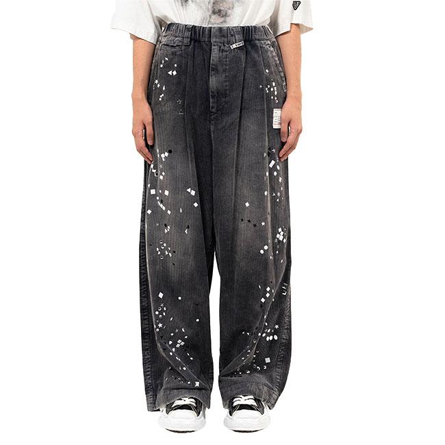 Maison MIHARA YASUHIRO メゾンミハラヤスヒロ エンベリッシュド コーデュロイ ワイドパンツ A15PT034 ラインストーン メンズの画像