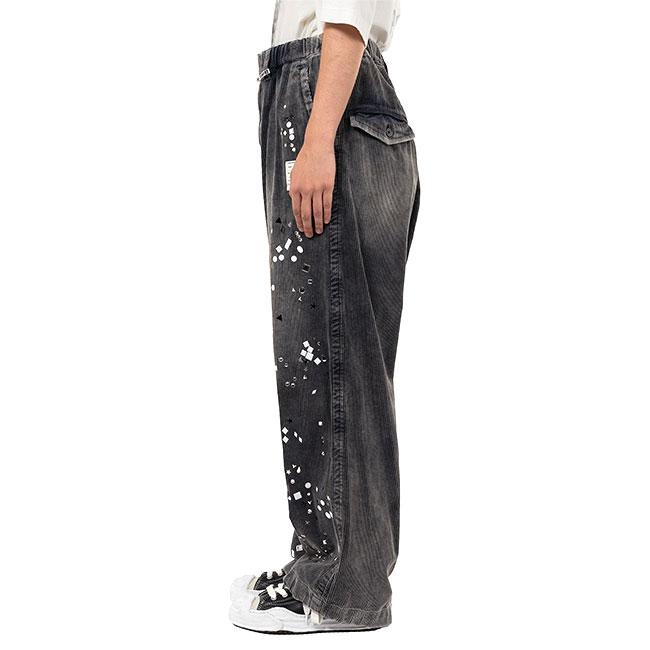 Maison MIHARA YASUHIRO メゾンミハラヤスヒロ エンベリッシュド コーデュロイ ワイドパンツ A15PT034 ラインストーン メンズの画像