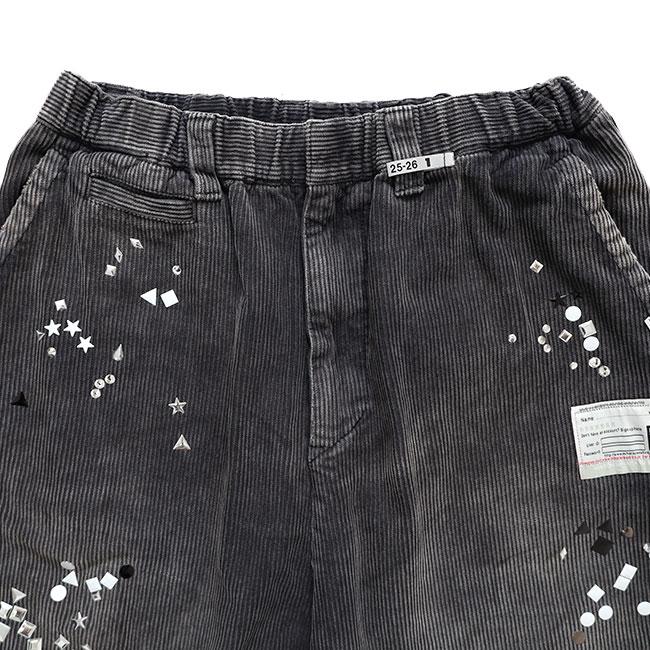 Maison MIHARA YASUHIRO メゾンミハラヤスヒロ エンベリッシュド コーデュロイ ワイドパンツ A15PT034 ラインストーン メンズの画像