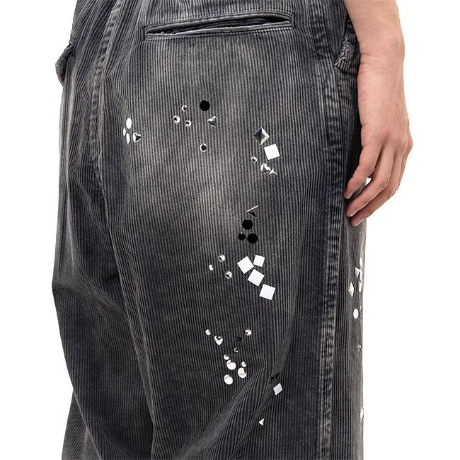 Maison MIHARA YASUHIRO メゾンミハラヤスヒロ エンベリッシュド コーデュロイ ワイドパンツ A15PT034 ラインストーン メンズの画像