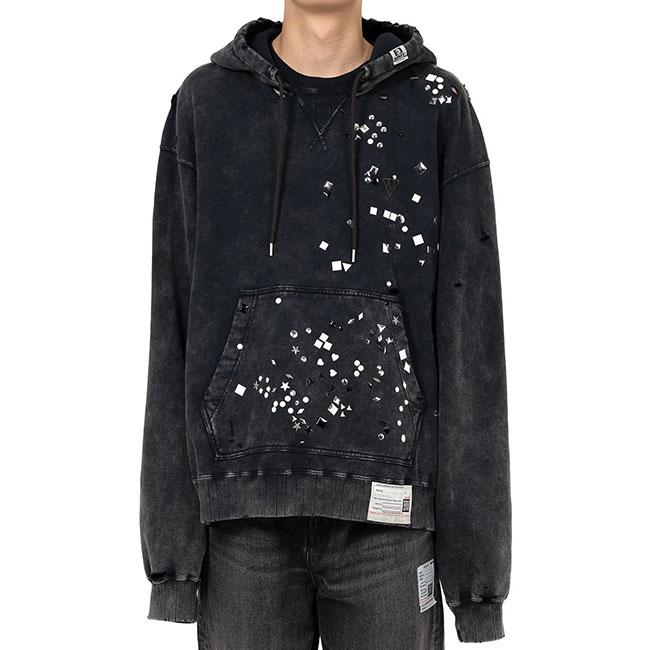 【新品】MIHARA YASUHIRO 黒スパンコール　パーカー Maison MIHARA YASUHIRO メゾンミハラヤスヒロ エンベリッシュド